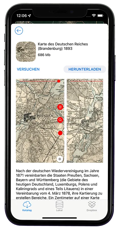 Скриншот описания карты в Vetus Maps